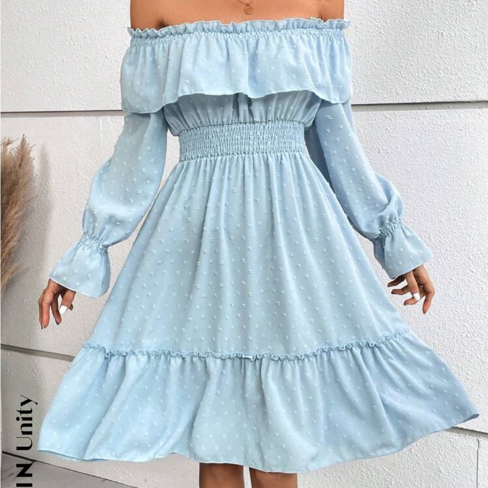 Light Blue Polka Dot Dress